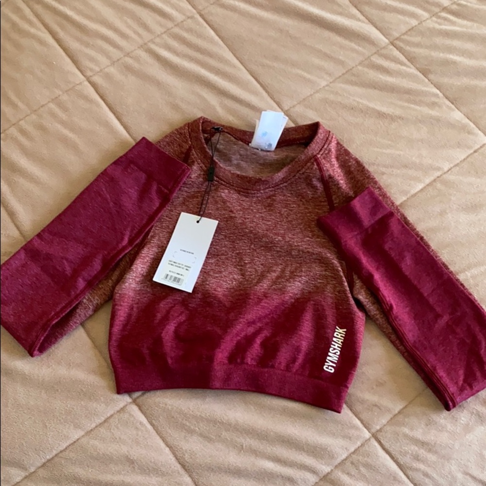 SOLD Gymshark ombré crop top BURGUNDY